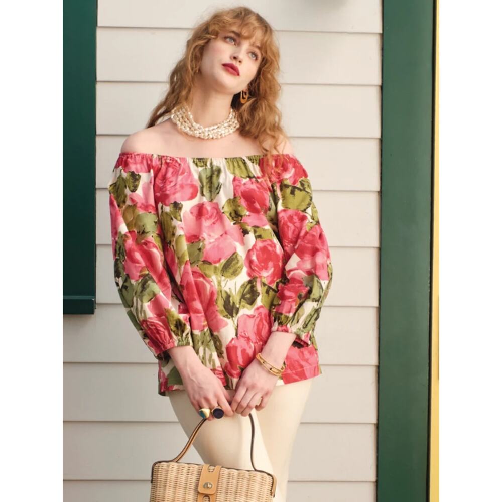 Frances‎ Valentine Bliss Top Pretty Peonies sz M